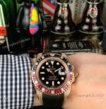 New Rolex Submariner Rose Gold Rubber Bracelet Rolex Rainbow Fake Watch